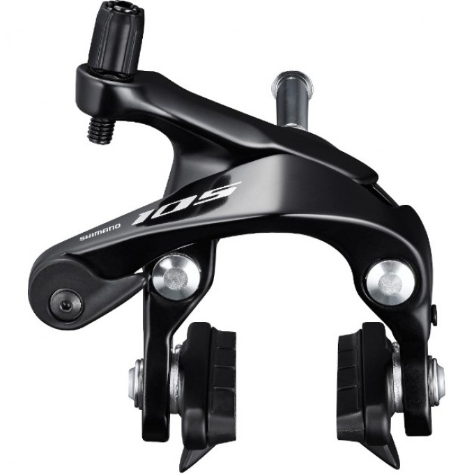 Тормоз клещевой SHIMANO 105, R7000, передний, цв. черный, колодк. R55C4, болт 27,5, гайки: 10,5/12,5/18/27/3 IBRR7000AF82XL
